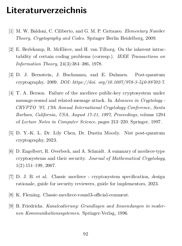 Literaturverzeichnis des Buches